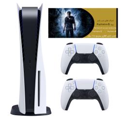 کنسول بازی سونی مدل PlayStation 5 ظرفیت 825 گیگابایت ریجن 1218 آسیا به همراه دسته اضافی و کارت طلایی اشتراک نصب بازی 