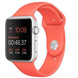 ساعت هوشمند اپل واچ مدل 42mm Aluminium Case With Orange Sport Silicon Band 